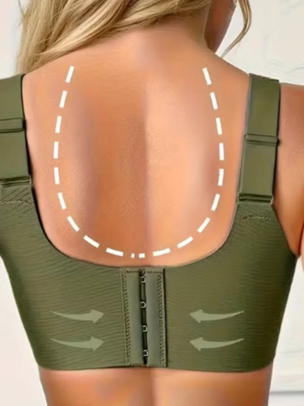 Olive Green Padded Bra Large Adjustable Straps Full Coverage Support NWOT